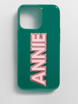 BaubleBar Block Font Custom iPhone Case - Green/Light Pink -
Custom Phone Case