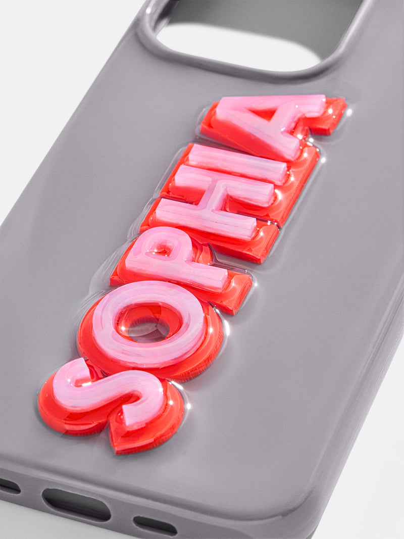 BaubleBar Block Font Custom IPhone Case - Gray/Pink/Red - 
    Enjoy 20% off - Ends Soon
  
