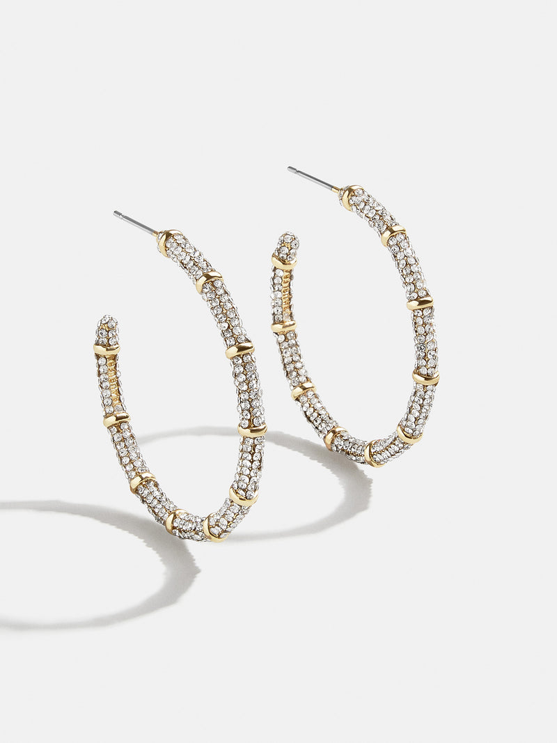 BaubleBar Clarissa Earrings - Clear/Gold - 
    Gold pavé hoop earrings
  
