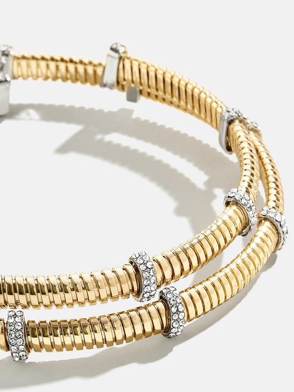 Eve Cuff Bracelet - Clear/Gold