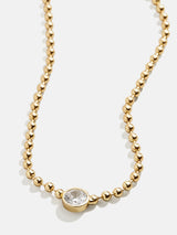BaubleBar Kaycee Necklace - Clear/Gold - 
    Gold necklace with Cubic Zirconia pendant 
  
