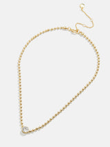 BaubleBar Kaycee Necklace - Gold/Pavé - 
    Gold necklace with Cubic Zirconia pendant