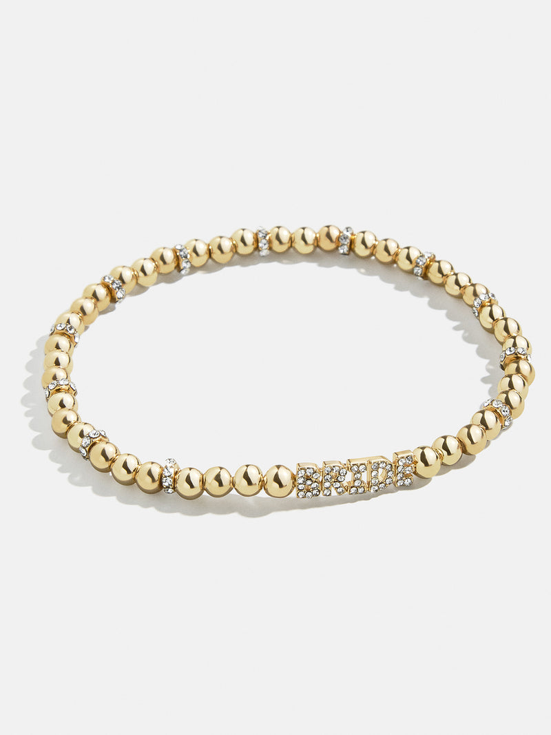 BaubleBar Pavé Bride Pisa Bracelet - Gold/Pavé - 
    Gold pavé beaded bridal stretch bracelet
  
