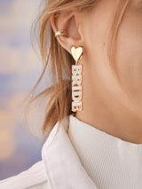BaubleBar Dressed in White Earrings - Gold/Shell - 
    Bridal statement earrings
  
