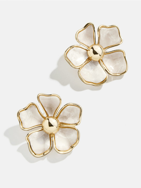 Baby Bloomer Earrings - White/Gold
