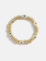 BaubleBar Dilara Bracelet - Blue/Gold - 
    Gold evil eye stretch bracelet
  
