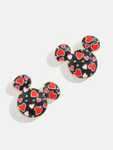 BaubleBar Mickey Mouse disney Repeating Hearts Earrings - Black/Red - 
    Disney Stud Earrings
  
