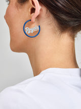 BaubleBar MLB Enamel Hoops - Kansas City Royals - 
    MLB enamel hoops