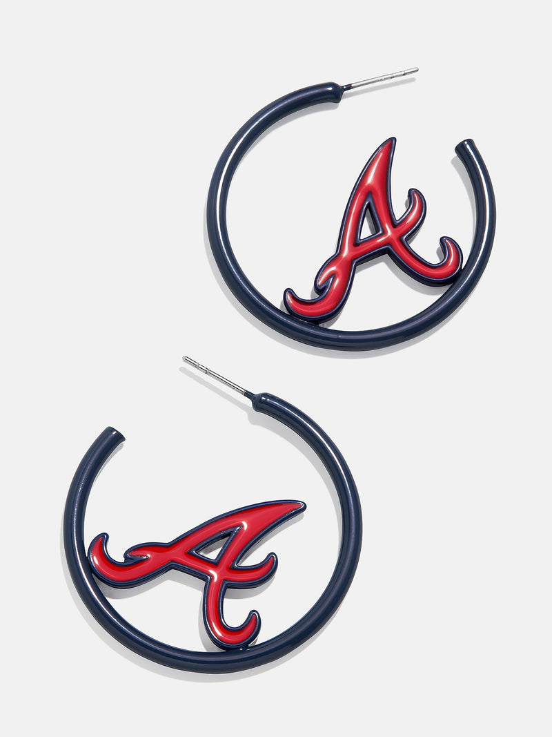 BaubleBar MLB Enamel Hoops - Atlanta Braves - 
    MLB enamel hoops
  
