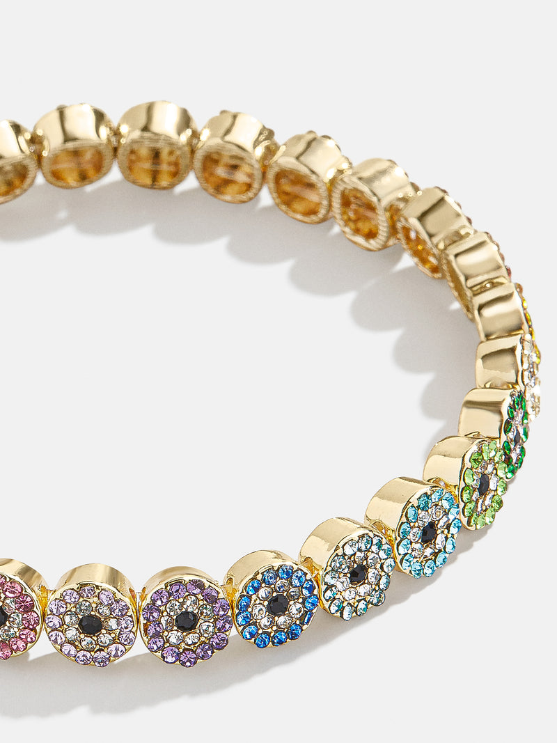 BaubleBar Kaya Bracelet - Multi - 
    Gold evil eye stretch bracelet
  
