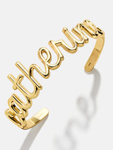 BaubleBar 18K Gold Custom Nameplate Cuff Bracelet - 18K Gold - 
    18K gold plated sterling silver