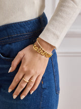 BaubleBar 18K Gold Custom Nameplate Cuff Bracelet - 18K Gold - 
    18K gold plated sterling silver