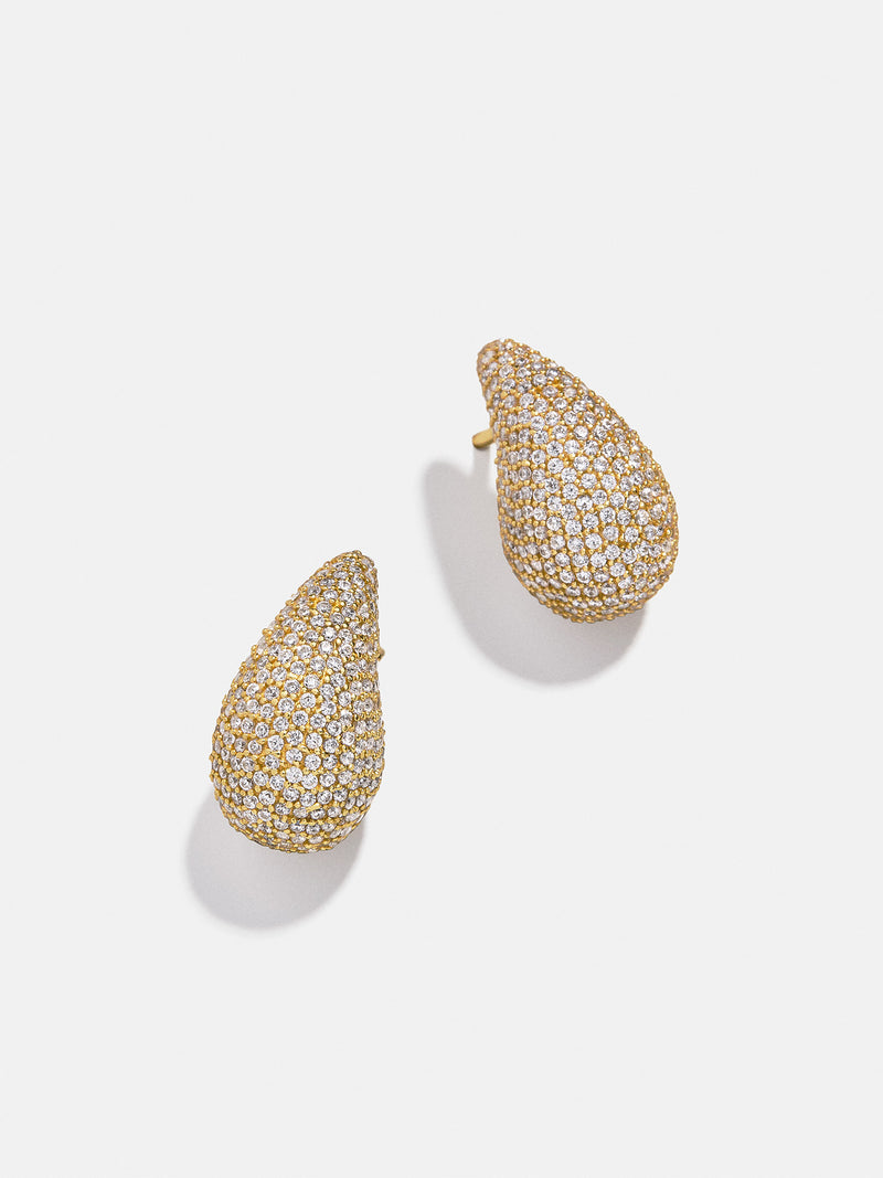 BaubleBar Ella 18K Gold Earrings - 18K Gold Plated Pavé - 
    18K Gold Plated Sterling Silver, Cubic Zirconia stones
  
