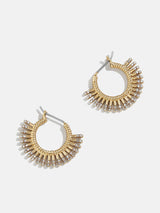 BaubleBar Sundar Earrings - Small Gold/Clear - 
    Gold pavé hoop earrings
  
