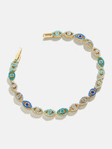 BaubleBar Evil Eye Tennis Bracelet - Gold/Blue - 
    Crystal evil eye bracelet - available in 3 sizes
