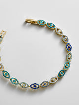 BaubleBar Evil Eye Tennis Bracelet - Gold/Blue -
Crystal evil eye bracelet - available in 3 sizes