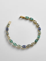 BaubleBar Evil Eye Tennis Bracelet - Gold/Blue -
Crystal evil eye bracelet - available in 3 sizes