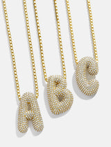 BaubleBar Pavé Bubble Initial Necklace - Clear/Gold - 
    Enjoy 20% off - This Week Only
  
