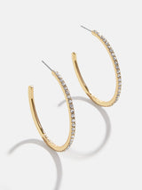 BaubleBar Lana Earrings - Clear/Gold - 
    Crystal hoop earrings
  
