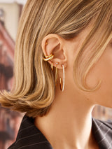 BaubleBar Lana Earrings - Clear/Gold - 
    Crystal hoop earrings
  
