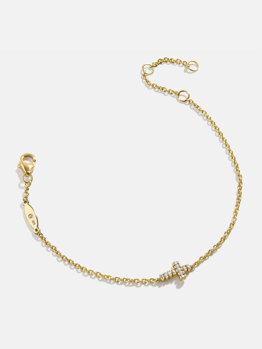 18K Gold Agape Bracelet - Cross