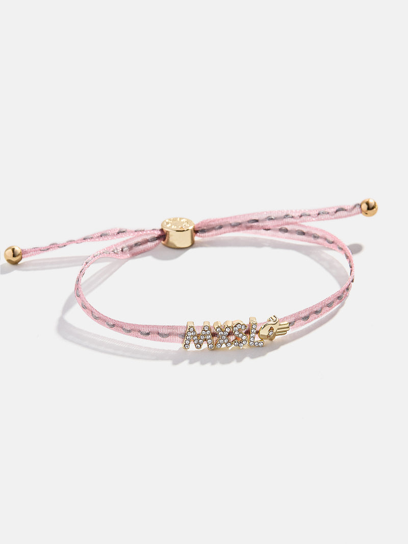 BaubleBar Custom Ribbon Bracelet - Pink & Grey Ribbon - 
    Customizable bracelet
  

