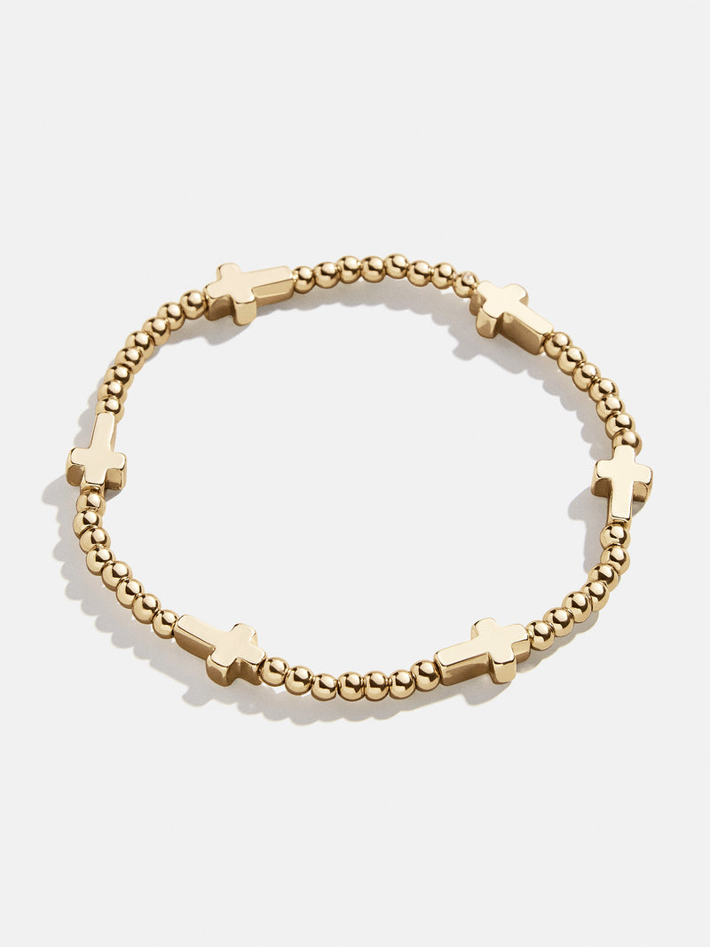 BaubleBar Christina Pisa Bracelet - Cross - 
    Gold beaded motif bracelet
  

