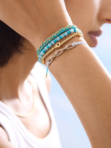 BaubleBar Christina Pisa Bracelet - Star of David - 
    Gold beaded motif bracelet
  
