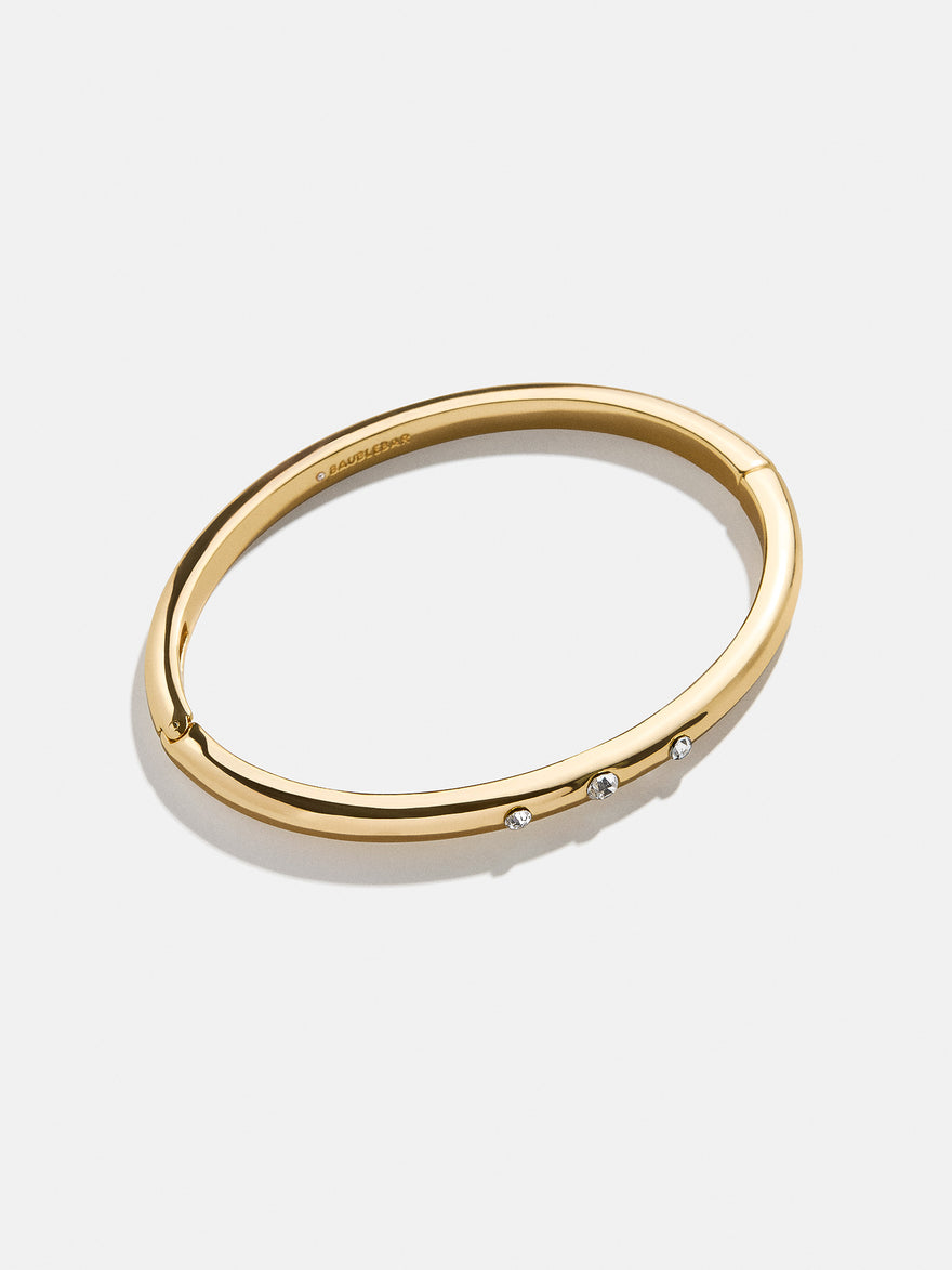 Nadia Classic Hinge Bangle - Classic Thin Gold Triple Bezel