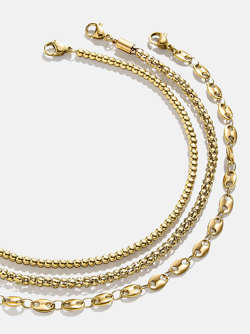 BaubleBar Baylin Anklet Set - Gold - 
    Gold anklet set - water resistant
  
