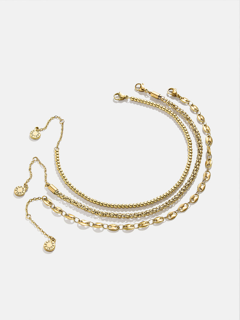 BaubleBar Baylin Anklet Set - Gold - 
    Gold anklet set - water resistant
  

