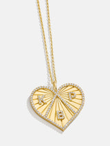 BaubleBar Heart 18K Gold Custom Medallion Necklace - 
    18K Gold Plated Sterling Silver, Cubic Zirconia stones
  
