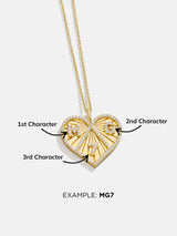 BaubleBar Heart 18K Gold Custom Medallion Necklace - 
    18K Gold Plated Sterling Silver, Cubic Zirconia stones
  
