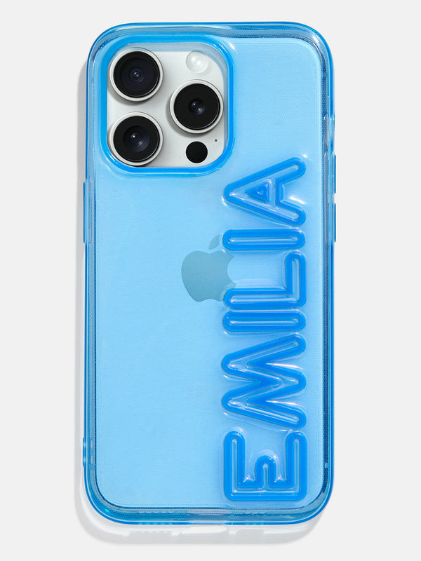 Fine Line Custom iPhone Case - Translucent Blue