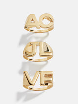 BaubleBar 18K Gold Double Custom Initial Block Ring - 18K Gold -
This Week Only: 15% Off Custom