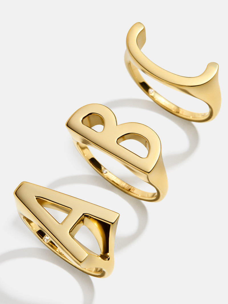 BaubleBar 18K Gold East West Initial Ring - Gold - 
    Enjoy 20% off - This Week Only
  
