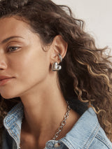 BaubleBar Melina Bubble Heart Earrings - Silver - 
    Statement silver earrings