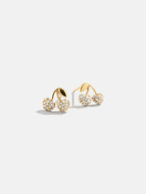 BaubleBar 18K Gold Just For Fun Earrings - Pavé Cherry - 
    18K gold plated sterling silver, Cubic Zirconia
