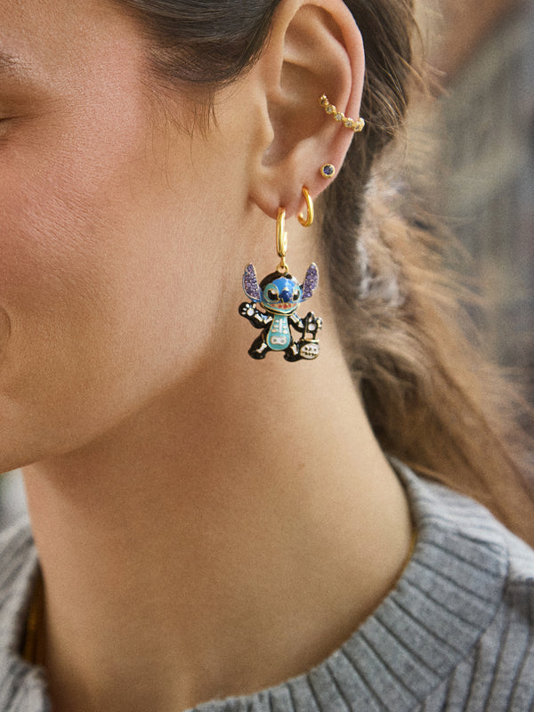 Stitch Disney Skeleton Earrings - Blue