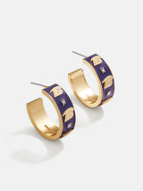 BaubleBar WEAR By Erin Andrews x BaubleBar Enamel Hoop Earrings - Baltimore Ravens - 
    NFL hoop earrings