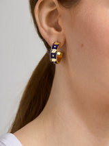 BaubleBar WEAR By Erin Andrews x BaubleBar Enamel Hoop Earrings - Baltimore Ravens - 
    NFL hoop earrings