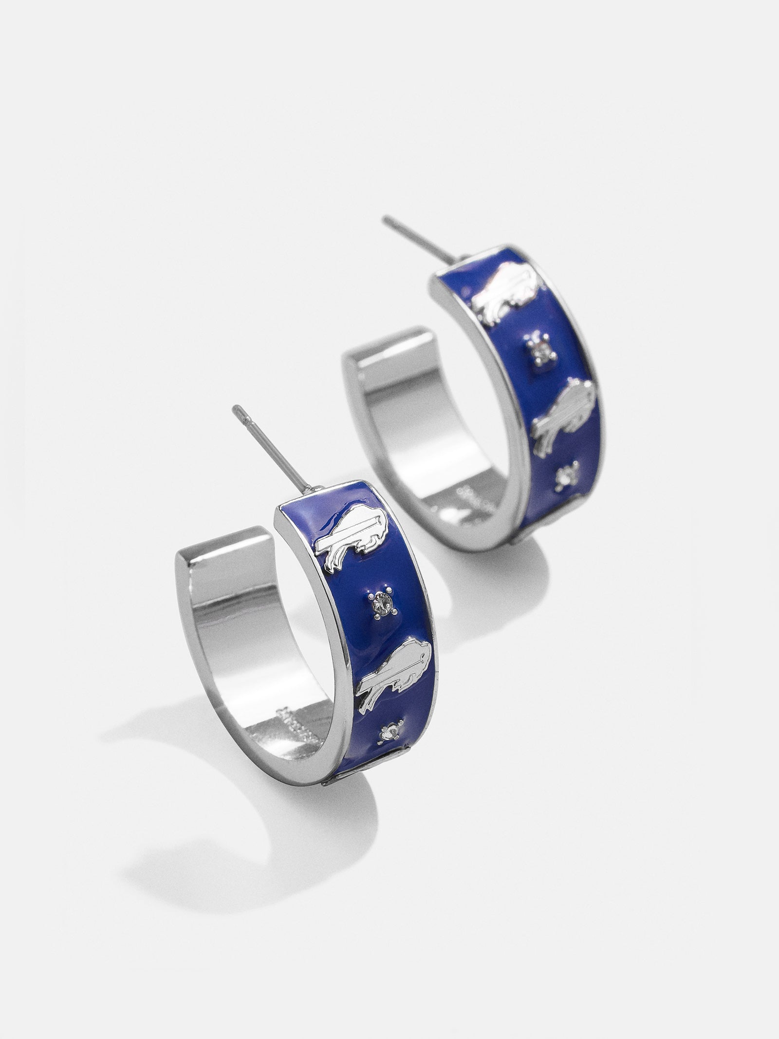 WEAR By Erin Andrews x BaubleBar Enamel Hoop Earrings - Buffalo Bills