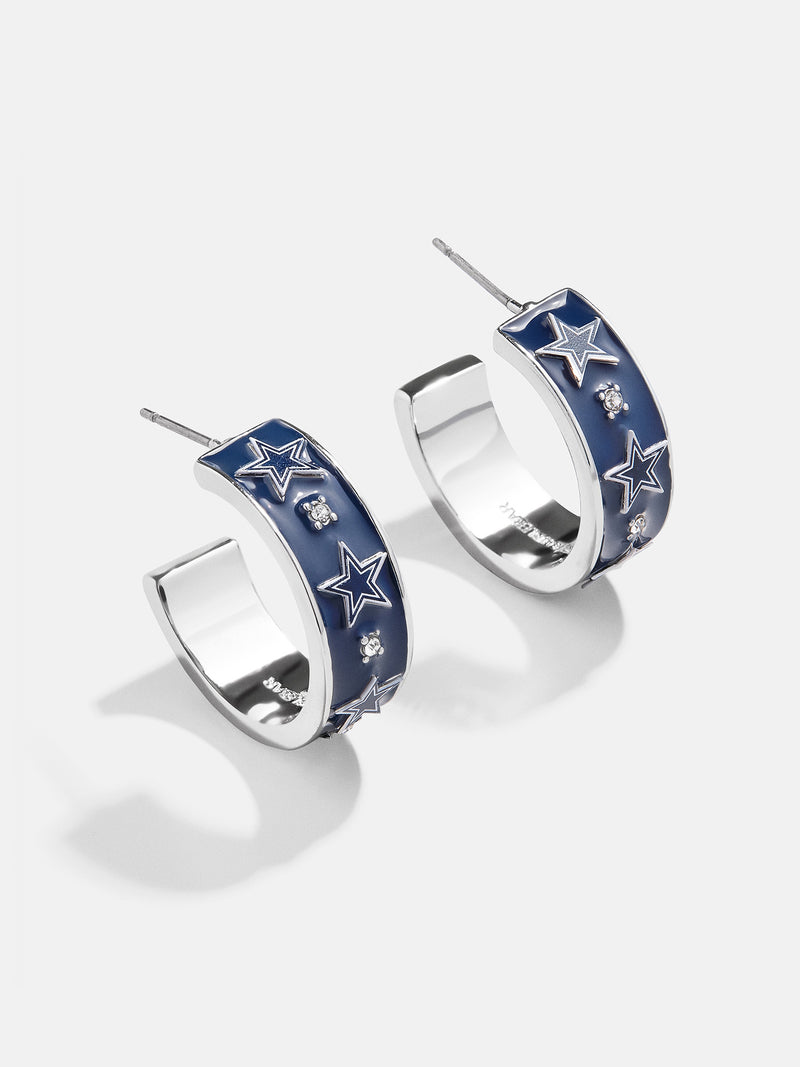 WEAR By Erin Andrews x BaubleBar Enamel Hoop Earrings - Dallas Cowboys