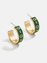 BaubleBar WEAR By Erin Andrews x BaubleBar Enamel Hoop Earrings - Green Bay Packers - 
    NFL hoop earrings