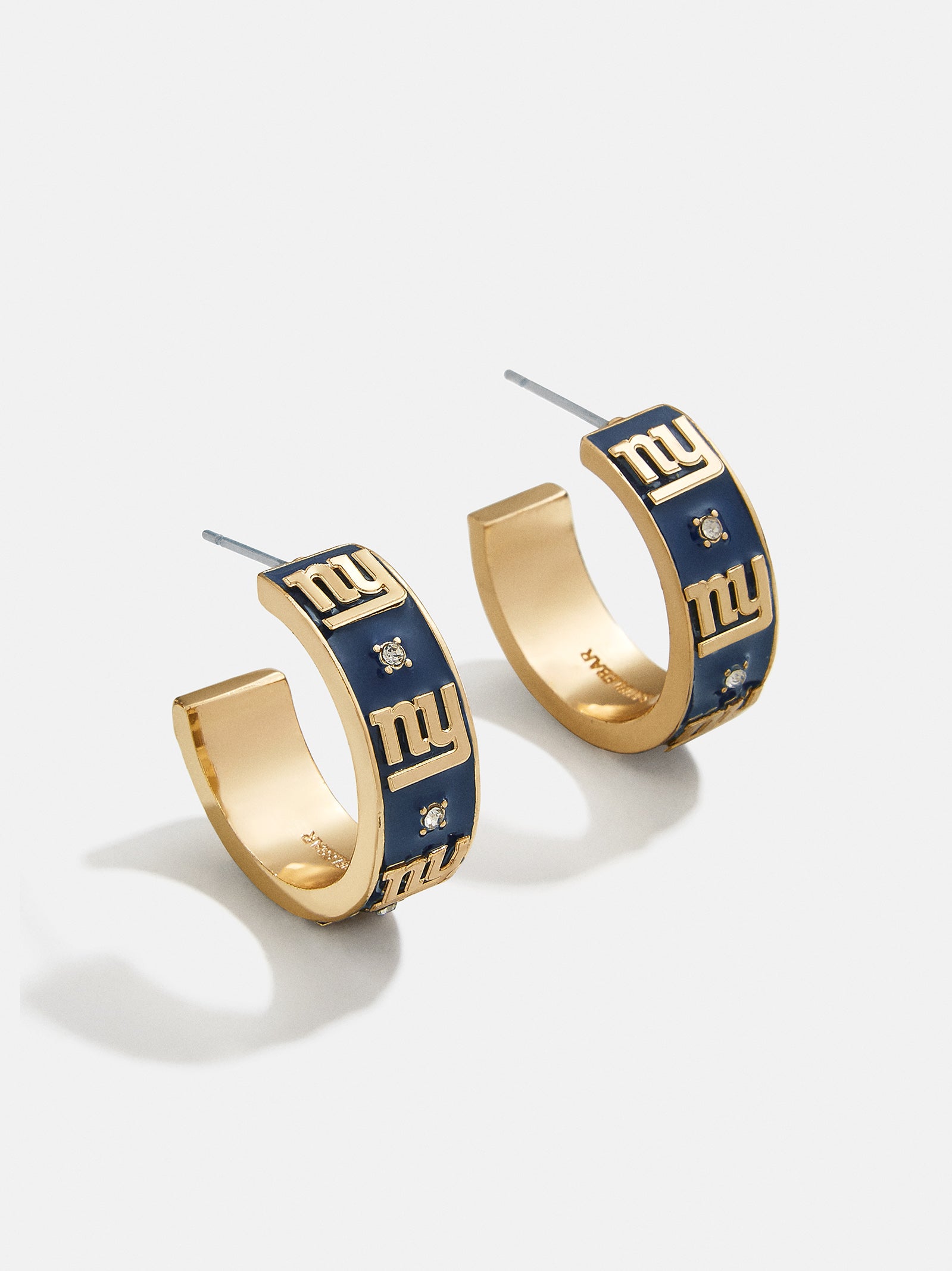 WEAR By Erin Andrews x BaubleBar Enamel Hoop Earrings - New York Giants