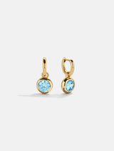 BaubleBar 18K Gold Birthstone Drop Earrings - Aquamarine - 
    18K gold plated sterling silver, Cubic Zirconia