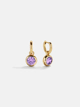 BaubleBar 18K Gold Birthstone Drop Earrings - Light Amethyst -
18K gold plated sterling silver, Cubic Zirconia