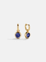 BaubleBar 18K Gold Birthstone Drop Earrings - Sapphire - 
    18K gold plated sterling silver, Cubic Zirconia