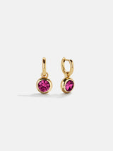 BaubleBar 18K Gold Birthstone Drop Earrings - Rose - 
    18K gold plated sterling silver, Cubic Zirconia