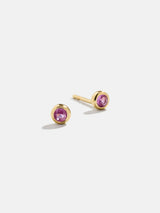 BaubleBar 18K Gold Birthstone Stud Earrings - Rose - 
    18K gold plated sterling silver, Cubic Zirconia